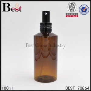 amber PET plastic bottle with chicken mouth pump