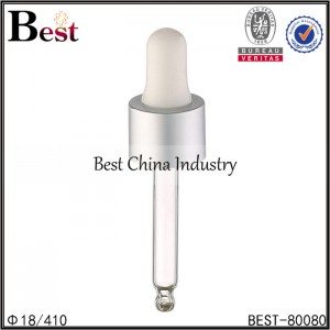 mat silver aluminum dropper cap 18/410