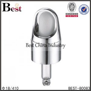 silver aluminum basket dropper cap 18/410