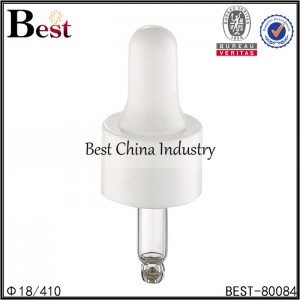 white plastic dropper cap 18/410