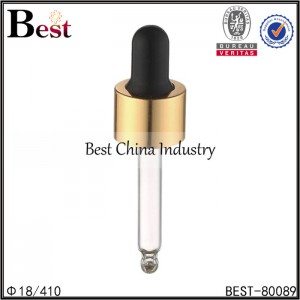 gold aluminum essential oil dropper cap 18/410