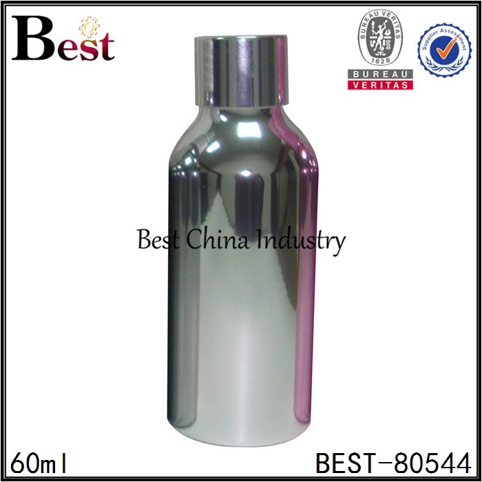 14 Years Manufacturer
 cosmetic shiny silver aluminum bottle with screw cap 60ml Manufacturer in Vietnam
