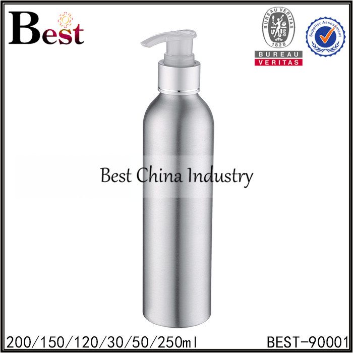 High Quality Industrial Factory
 silver aluminum bottle with lotion pump 30/50/120/150/200/250ml  Factory for Iran