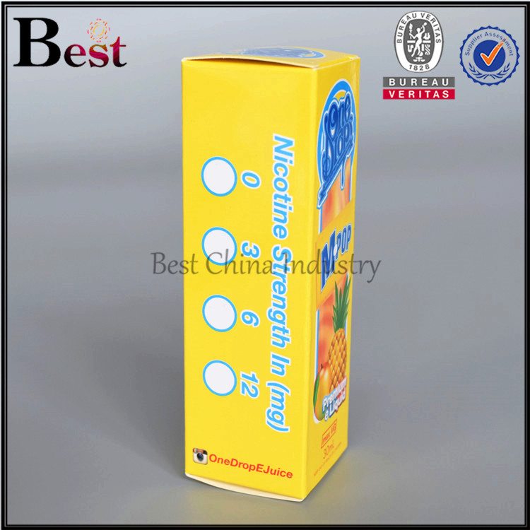 yellow paper box for lotion bottle
