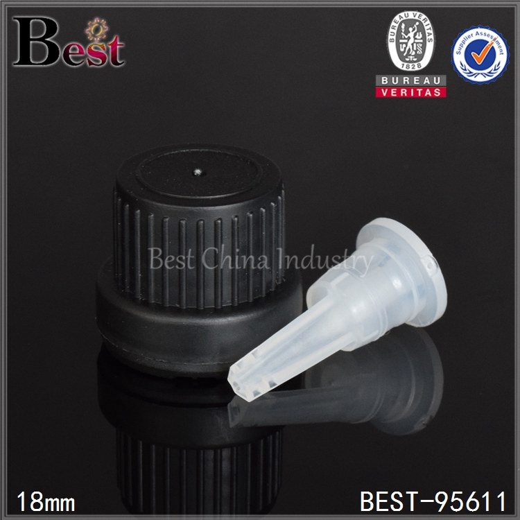 Factory source manufacturing
 black plastic big head essential oil cap with orifice reducer Cologne