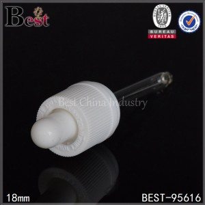 white plastic child proof dropper cap 18/410