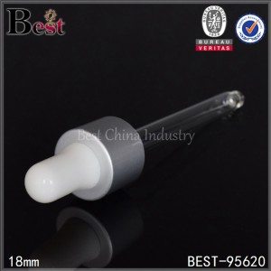 mat silver aluminum dropper cap 18/410