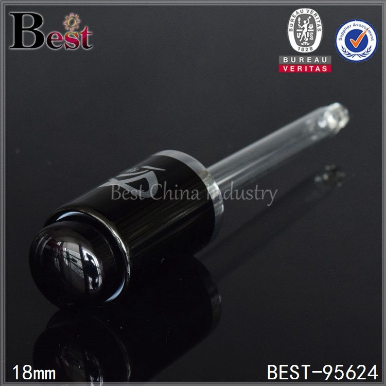 Popular Design for
 silver/black aluminum press dropper cap for essential oil 18mm Rome