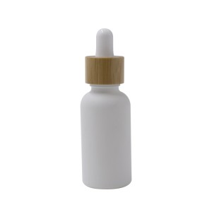 30ml white glass bottle with bamboo dropper