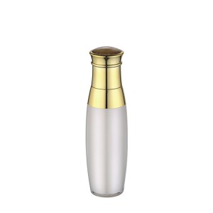 gold pump acrylic cosmetic lotion bottle