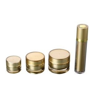 luxury gold double wall acrylic cosmetic container