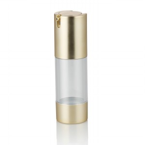 gold pump luxury airless cosmetic lotion bottle