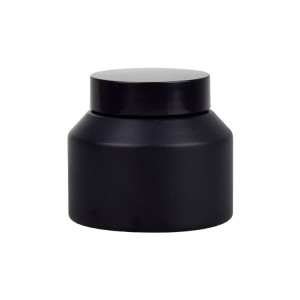 luxury 15g 30g 50g 100g cosmetic matte black glass cream jar with black lids