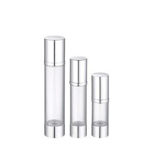 clear AS plastic airless cosmetic serum bottle