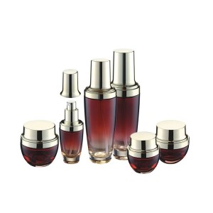 luxury 20ml 30ml 50ml 100ml gredient red cosmet glass bottles20g 30g 50g cream glass jars