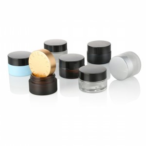 high quality 5g 10g 20g 30g 50g 100g 200g custom round width mouth cream glass jars with aluminum lid