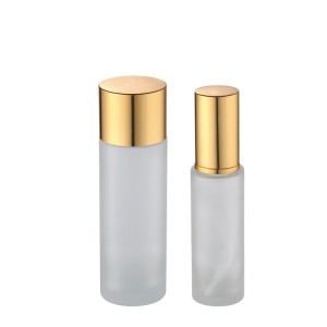 30ml 100ml clear frosted glass bottles with gold lid and pump