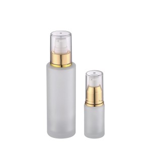 20ml 100ml 120ml cosmetic usage frosted glass gold pump bottle