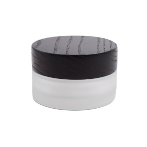 30g 50g glass cream jar with black bamboo lid
