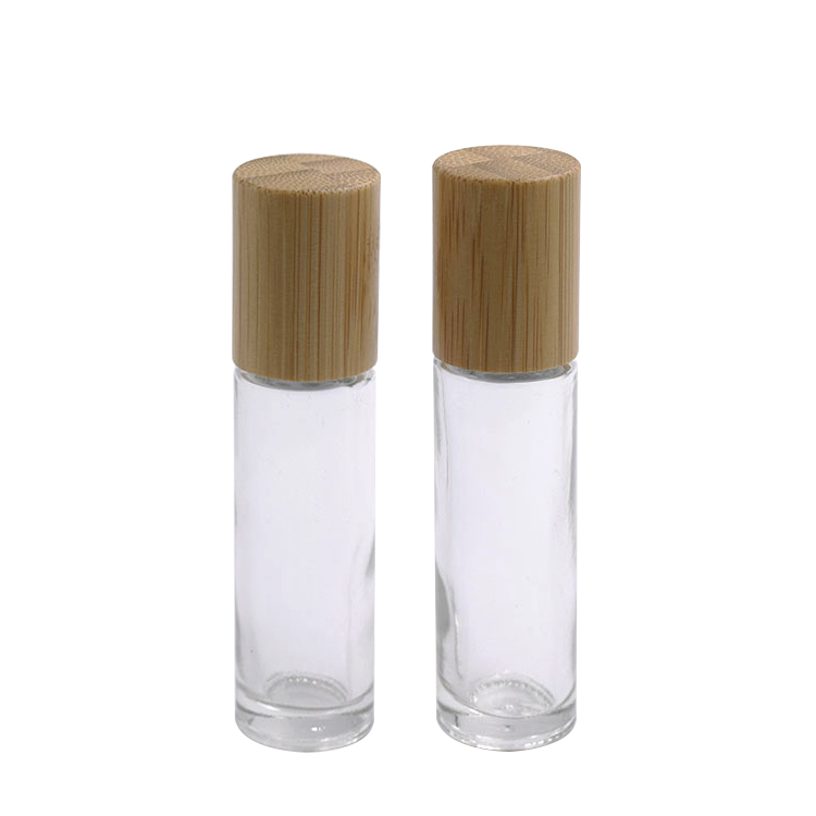 10ml 15ml glass roll on bottle bamboo cap