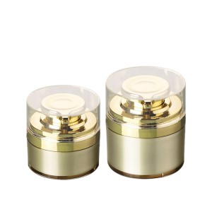 gold color luxury airless pump jar