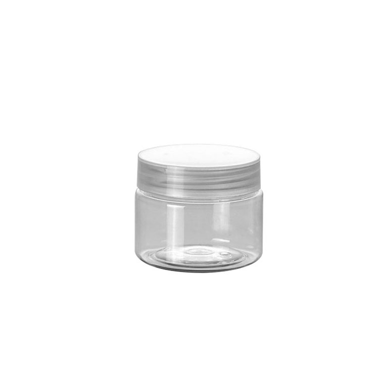 30g 50g 100g plastic jars container clear round shaped with lid