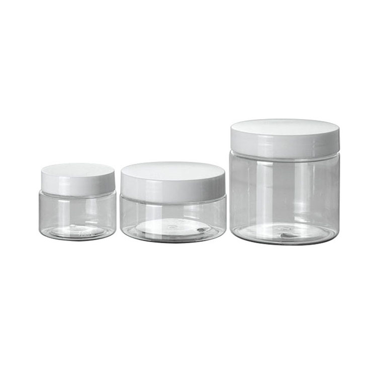 50g 100g clear plastic jars with screw lid