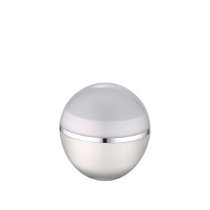 ball shape white acrylic plastic cosmetic jar