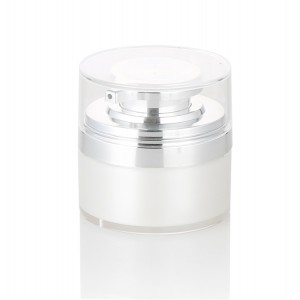 double wall white airless pump jar